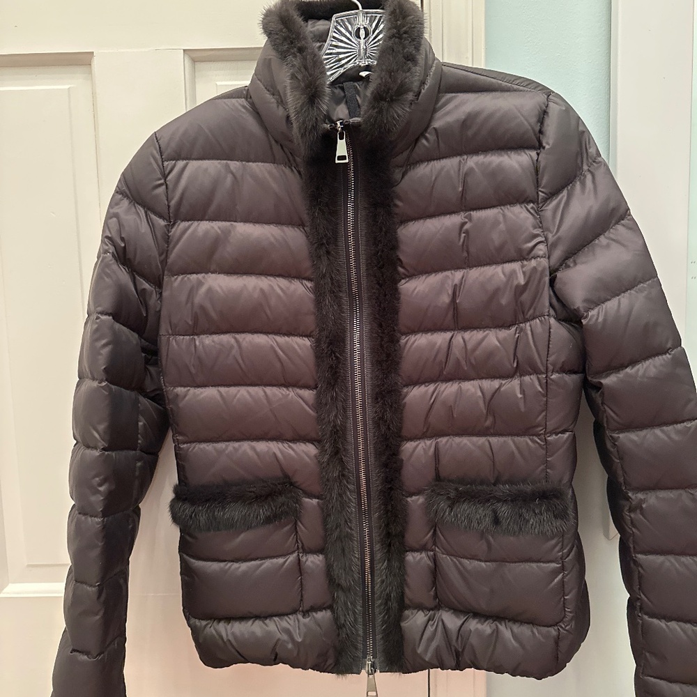 Authentic Moncler short jacket with Mink trim